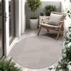 Paco Home Tappeto Per Esterno Balcone Terrazza Tappeto Cucina Monocolore Mélange, Dimensione:Ø 160 cm tondo, Colore:Ivoire