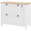 HOMCOM Armadietto Portadocumenti con 2 Cassetti, Serratura e Chiavi, Mobile Schedario da Ufficio per Cartelle A4, 76x40x76 cm, Bianco
