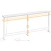 YATINEY Tavolo Consolle da Ingresso 180 cm, con Presa di Corrente, USB e Type-C, Tavolo da Divano Stretto, per Soggiorno, Corridoio, Entrata, Bianco, XCT08CWW