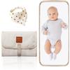 ZMDMAH Fasciatoio Portatile Pieghevole Fasciatoio Da Viaggio per bebè Fasciatoio Portatile Pieghevole e impermeabile Imbottito con 3PCS Bavaglino Neonato Bavaglini Pappa Bandana Neonata Cotone Lavabile