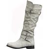 LZPCarra Scarpe da donna Stivali Stivali da donna Tacco retrò per le donne Stivali scarpe colorate Stivali da donna al ginocchio 42 Senza tacco, grigio., 38 EU