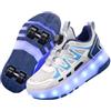 Mateju Scarpe con Rotelle per Bambini, Scarpe da Skateboard Sportive all'aperto 2 in 1 con 4 Ruote Rimovibili, Pattini Scarpe da Ginnastica Brillare di Notte Sneakers Unisex