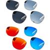 Combine8 4 paia di lenti di ricambio per occhiali da sole Oakley Frogskins OO9013/Frogskins LX OO2043/Frogskins Mix OO9428/Frogskins Range OO9284, nero + argento titanio + blu ghiaccio + rosso fuoco