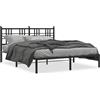 vidaXL Struttura letto con testiera in metallo nero 150x200 cm
