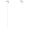 Candyfancy Carini orecchini da tirare attraverso in argento Sterling 925 placcato in oro rosa per le donne con zirconi cubici e nappa, orecchini pendenti da 70 mm, farfalla con fiocco a stella, Zirconia cubica