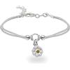 inSCINTILLE Braccialetti Bambina con Filo Cerato e Charm in Argento 925, Girotondo Bracciale Bambina e Bambino (Fiore Bianco)
