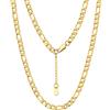 Bandmax Figaro Collana Uomo Catenina Argento, 6 mm Catena Collana Uomo Acciaio, Catenina Uomo Lunghezza da 71 cm, Placcato Oro 18K Gioielli Uomo Donna, Cateinina Accessori per Hip Hop Rapper