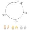 inSCINTILLE Sweet Child Bracciale Donna Acciaio con Ciondoli Bebè, Cuore, Piedini, Bracciale Mamma e Figlio, Confezione Idea Regalo Inclusa, Braccialetto Gravidanza Acciaio Inox (Bimbi Argento)