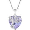 FJ Collana Albero della Vita per Donna Argento Sterling 925 Ciondolo Cuore Collana Alessandrite Gioielli Pietre Portafortuna Giugno per Donna