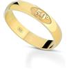 Donipreziosi Fedina 50 Anni di Matrimonio in Argento 925 Placcato Oro Giallo, Made in Italy - Anello Singolo con Zirconi e Incisione - 50 Anni
