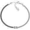 Amen Bracciale da Donna Collezione Nodo d'Amore. Gioiello Realizzato in Argento 925 di Colore rodio e zirconi Neri. Lunghezza: 16 + 3 cm. La referenza è BRNOAMBNZ16