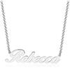 GioiaPura, Collana con Nome in argento sterling 925 rodiato. Prodotto in Italia. Nome Rebecca - Collezione Nominum. Idea regalo Laurea | Amicizia | Natale | Compleanno | Cerimonia | Matrimonio | Fes