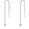Candyfancy Orecchini a filo passante in argento Sterling 925 per donne con zirconia cubica a goccia/rotondi/semplici con catena pendente, 75 mm, Zirconia cubica, Zirconie sintetico