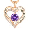 CDE Collana Donna Cuore Regalo Gioielli Donna Pendente Argento 925 Placcata Oro con Pietra di Nascita per Festa Della Mamma Compleanno San Valentino per Lei Mamma Fidanzata Moglie con 5A Cubic Zirconie