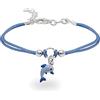 inSCINTILLE Braccialetti Bambina con Filo Cerato e Charm in Argento 925, Girotondo Bracciale Bambina e Bambino (Delfino Azzurro)