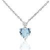 GioiaPura Collana da donna Gioiello realizzato in argento 925 con zirconi di colore bianco e acqua marina. Lunghezza: 38 + 4 cm. Chiusura: con moschettone. Simbolo: cuore. La referenza è ins028ct