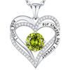 CDE Collana Donna Cuore Regalo Gioielli Donna Pendente Argento 925 Placcata Oro con Pietra di Nascita per Festa Della Mamma Compleanno San Valentino per Lei Mamma Fidanzata Moglie con 5A Cubic Zirconie
