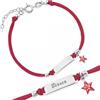 Sakrami Bracciale Argento 925 Bimba Cordoncino Rosso Stella Kids Collection Piastrina Incidibile + Confezione Regalo Personalizzata - Braccialetto per Nascita Comunione o Battesimo
