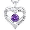 CDE Collana Donna Cuore Regalo Gioielli Donna Pendente Argento 925 Placcata Oro con Pietra di Nascita per Festa Della Mamma Compleanno San Valentino per Lei Mamma Fidanzata Moglie con 5A Cubic Zirconie