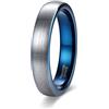 Zakk 4mm Anello da uomo e da donna tungsteno anello di fidanzamento fede nuziale anelli per partner (Blu,69 (22.0))