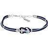 Amen Bracciale da Uomo della Collezione Io & Te Bracciale in Acciaio Lucido con Cordino Nautico Blu e Azzurro e Charm a Forma di Ancora. Le Misure Sono 19 + 3 cm. La referenza è ACBRYIABLA19