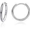 Candyfancy Mini Cerchi Orecchini Cerchio Piccoli Argento 925 Donna Uomo 12MM Hoop Orecchino Anello Orecchio Anelli