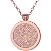 Morella Collana Donna 70 cm Acciaio Inossidabile Oro Rosa con Coins Moneta amuleto Ciondolo Rotondo 33 mm in Sacchetto di Velluto