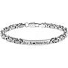 amorili Bracciale Uomo Personalizzato con Incisione Acciaio Inox Catena Bizantina - Braccialetto Elegante con Nome Data Dedica - Design Intrecciato Regolabile - Idea Regalo Uomobcc2345