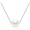 PEARLS & COLORS - Collana Vera Perla Coltivate d'Acqua Dolce Rotonda 8-9 mm - Qualità AAA+ - Colore Bianco Naturale - Catena Forzatina - Disponibile in Oro Giallo o Oro Bianco - Gioilli Donna
