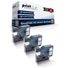 Print-Klex 3 x Compatibile Nastri per Dymo D1 45020 Mobilelabeler Labelpoint 100 150 200 250 300 350 Labelwriter 400Duo S0720600 12 mm 7 M Bianco/Trasparenti Nastro - Easy Light Serie