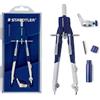Staedtler 552 01 Mars Comfort 552 - Compasso a regolazione rapida, in custodia con coperchio ribaltabile, blu / argento Zirkel