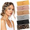 PROPOG 6 Pezzi Fascia Capelli, Elastici Fasce per Capelli Donna Antiscivolo Fascia per Capelli Donna Leopardato Accessori Capelli Morbido Headband Adatto per Yoga Sport Corsa Allenamento