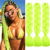 Saisifen Capo per Trecce Jumbo 3 Confezioni, 60 cm, Trecce Twist Box, Capo Intrecciato Sintetico per Donne e Bambini #A22 Giallo Fluorescente