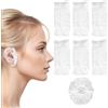 Apausvcm 100 copriorecchie per tinture per capelli, trasparenti, usa e getta, per doccia, impermeabili, in plastica, per tinture per capelli, doccia, bagno, spa, salone, casa, hotel