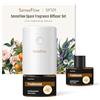 SenseFlow Diffusore di Oli Essenziali SF101 Pro - Ultrasuoni Senza Acqua Profumatore per Ambienti, 100% Vegetale, Aroma 120 Giorni, LED, Ideale per Casa, Hotel e Studi - Incenso