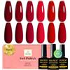 YSUVIN Smalto gel UV per unghie, 6 colori, rosso, soak off, per principianti, nail art fai da te, salone per manicure, lunga durata, 8 ml