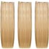 She Easy20 Extension 100% Made in Italy, Applicazione Veloce e Facile a Clip - Set da 3 Pezzi Capelli Veri Lisci - Biondo Dorato