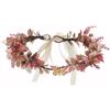 RUNRAYAY Corona da elfo rossa fatta a mano, copricapo da fata con fiori, cerchietto del bosco, cerchietto floreale elfico per donne e ragazze, rinascimentale - B