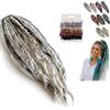 Generico Estensione Dei Capelli Boho Dreadlock, Attacco Elastico In Un Minuto, Materiale Sintetico Morbido Ed Elastico, Code Di Cavallo Naturali Intrecciate A Mano(White)