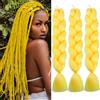 Saisifen Capo per Trecce Jumbo 3 Confezioni, 60 cm, Trecce Twist Box, Capo Intrecciato Sintetico per Donne e Bambini #A41 Giallo