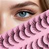 LOPHE Ciglia Naturali Occhio di Gatto, 10 Paia Mezze Ciglia Finte, 3D Cancella Banda Trasparente Ciglia Finte Naturali Fake Eyelashes, Riutilizzabile Corner Lashes, Stile Sottili