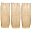 She Easy20 Extension 100% Made in Italy, Applicazione Veloce e Facile a Clip - Set da 3 Pezzi Capelli Veri Lisci - Biondo Platino