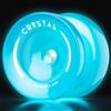 MAGICYOYO JoJo Responsive per Bambini, Professionale Unrsponsive Yoyo per Avanzato, Blu JoJo K2 si illumina al buio, Plastica Yoyo con Finger Spin Tricks Jo Jo + 12 Yo yo corde