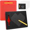 AMFUN 2 Pezzi Tavolo da Disegno Magnetico, Magico Gioco Magnetico, Lavagna Magnetica per Bambini, da Portare con sé, Bambini Giocattolo Educativo per dai 3 Anni in su (Rosso, Nero)