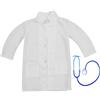 Mikikit Costume Dottore con Camice e Stetoscopio Set Role Play per Feste e Cosplay Materiale Sicuro e Confortevole per Ragazzi