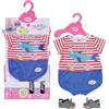 BABY born Bath Pigiama con Ciabattine Blu 834268 - Accessori per Bambole Fino a 43 cm - con Stampa a Squalo e Ciabattine Abbinate - Ideale per la Vasca da Bagno Adatto per Bambini dai 3+