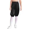 iiniim Pantaloni Medievali Rinascimentali Per Bambini Pantaloni Alla Zuava Corti In Raso Con Vita Elastica Costume Da Cavaliere Vichingo Anni Nero 13-14 anni