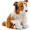 Uni-Toys - Collie a pelo lungo, seduta - viso bianco-marrone - 27 cm (altezza) - cane di peluche, collie, animale domestico - peluche, peluche