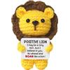 Saituo Home Positive Leone all'uncinetto, Mini Bambola Lavorata a Maglia con Biglietto, Piccolo Supporto Emotivo, Regalo Motivazionale e Incoraggiante per Compleanni Natale Decorazioni per Casa Ufficio e Feste