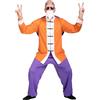 Funidelia Costume Ufficiale di Maestro Roshi - Dragon Ball per uomo, Pantaloni, giacca, zaino, baffi con barba, occhiali e calvizie - Tenuta per adulti per feste, Carnevale e Halloween - Taglia XL